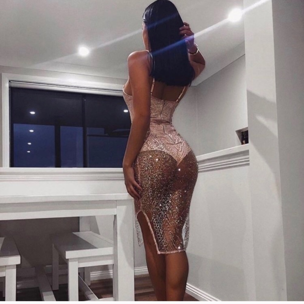 Oh Polly pink sparkle dress